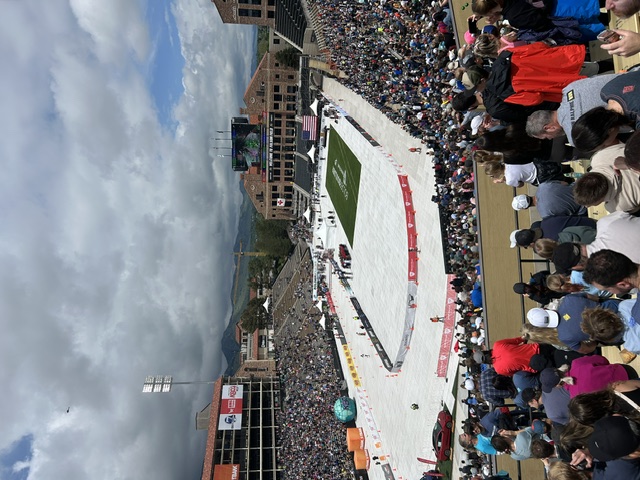 Graduation ceremony at Folsom Field, University of Colorado Boulder
